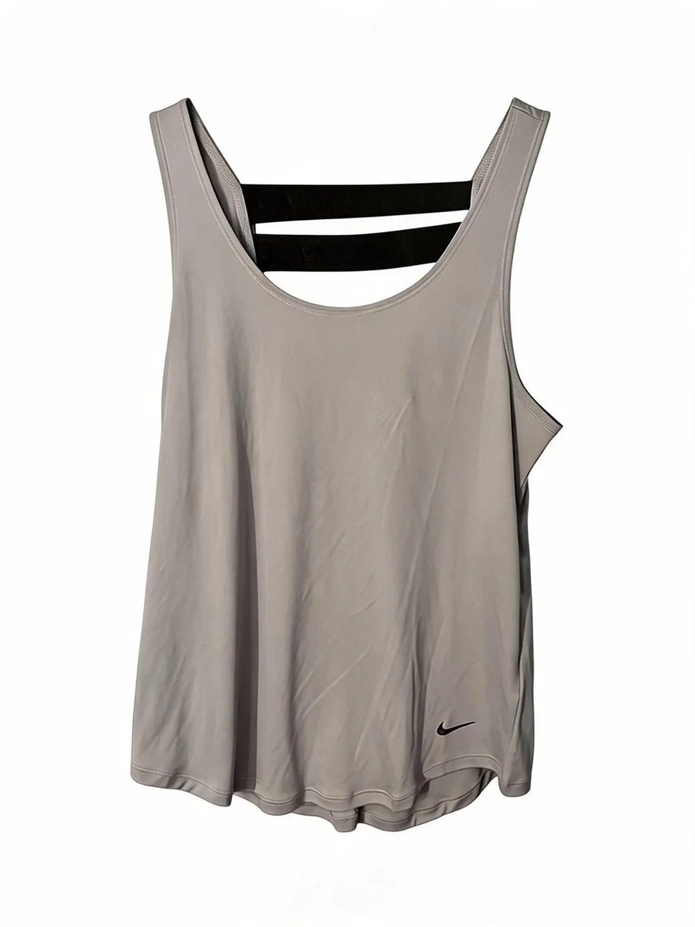 Nike Dri-FIT Athletic Tank in Light Gray with Black Logo